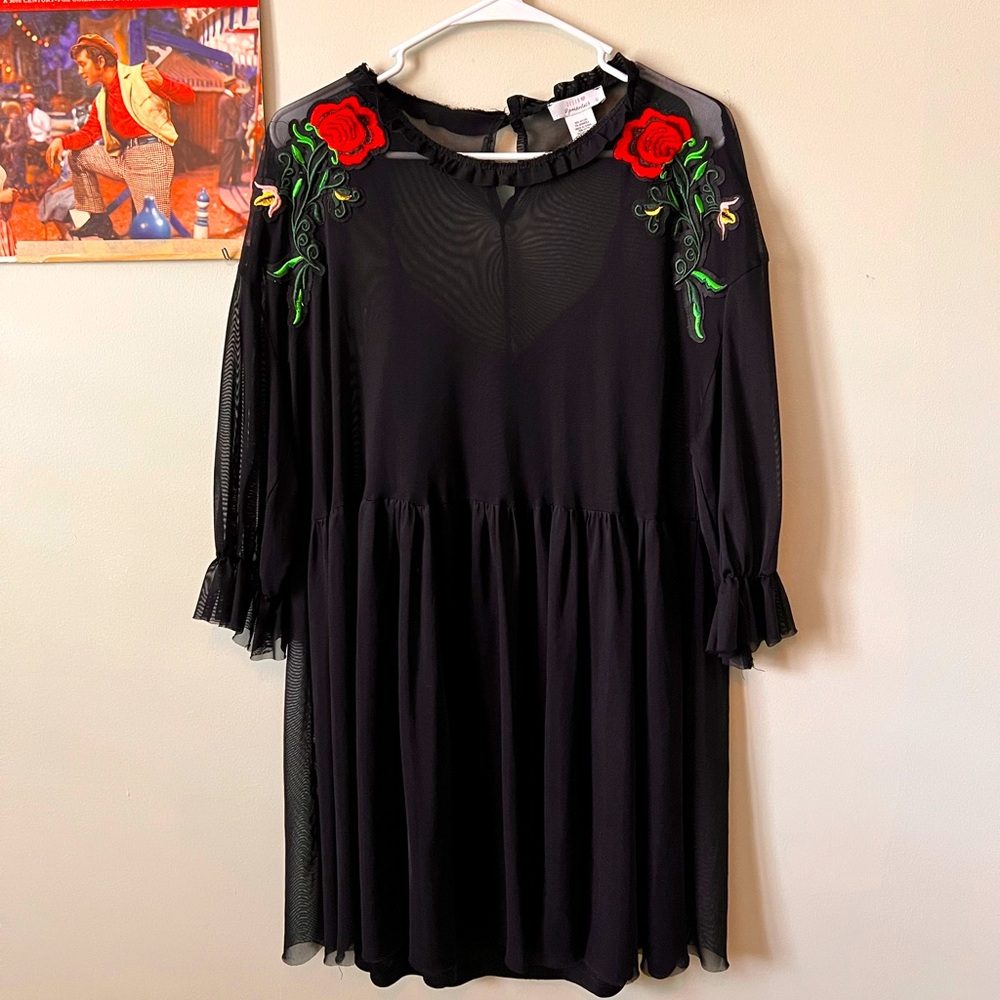 Urban Romantics sheer black dress size L